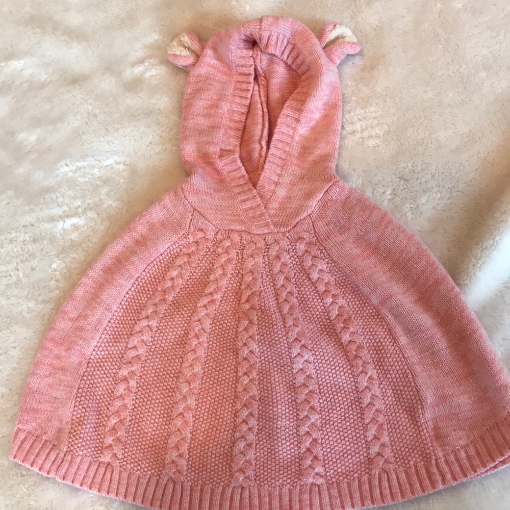 Toddler cable knit poncho